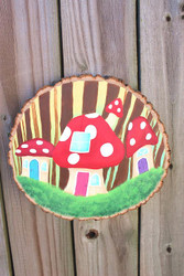 Painted Mushroom Garden Sign