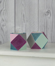 Painted Geometric Votive Candleholders