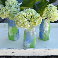 Adding Texture to Simple Vases with Plastic Wrap