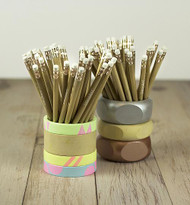Neon Lights Pencil Holder with Geometric Accents