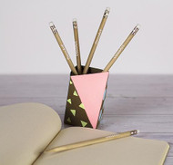 Neon Lights Geometric Pencil Cup