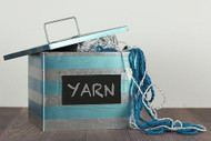 Blue Striped Metal Storage Box