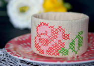 Upcycled Cross Stitch Cuff