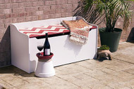 Chevron-Painted Outdoor Bench