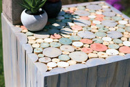 Beach House Style Pastel Stained Side Table