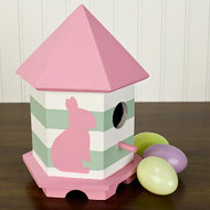 Pink Bunny Striped Birdhouse