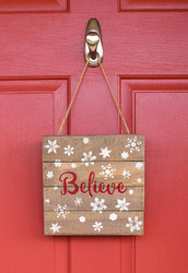 Rustic "Believe" Santa Sign