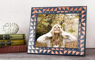 Stenciled Triangle Metallic Frame