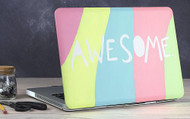 "Awesome" Neon Lights Striped Laptop Case