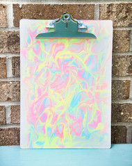 Neon Lights Marbled Clipboard