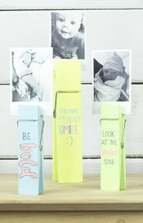 Pastel Quote Giant Clothespin Photo Holders