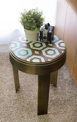 Quick Ombre Stenciled Stool