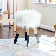 Faux Fur Dipped Stool