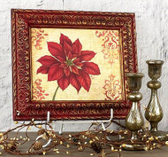 Framed Poinsettia with Scrolls on Masonite