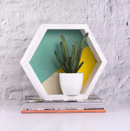 Abstract Shelf with Bright Colors