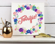 Bright Floral Wreath with Simply Hand Lettering