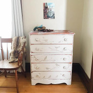 Chabby Chic Distressed Dresser with Birds