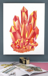 Orange Fire Crystal Canvas Painting