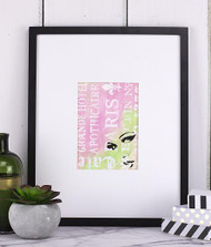 Stenciled Pastel Colored Wall Art