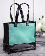 Bright Turquoise and Black Tote