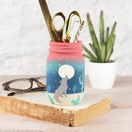 Wolf Howling Mason Jar