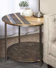 Metallic Accent Round Table