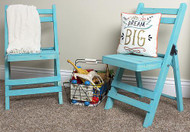 Kids Turquoise Washed Chairs