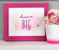 Dream Big Framed Glass Wall Decor