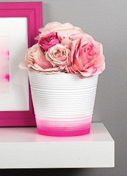 Pink and White Ombre Flower Pots