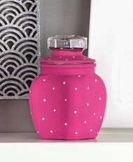 Chalky Finish Polka Dot Glass Trinket Jar