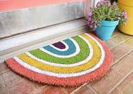 Rainbow Striped Doormat