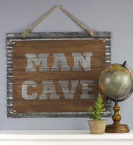 Metal and Faux Wood Man Cave Sign