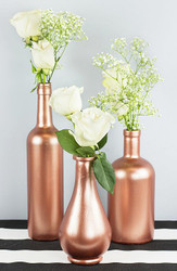 Rose Gold Wine Bottle Decor