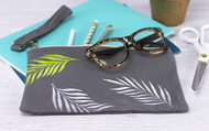 Tropical Stenciled Zipper Pouch