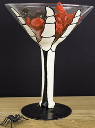 Giant Halloween Skeleton Hand Martini Glass