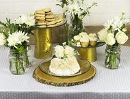 Metallic Gold Cake and Dessert Stands