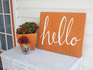 Outdoor Orange Hello Sign