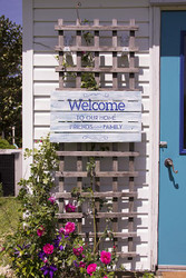 "Welcome to our Home" Stenciled Sign