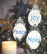 Joy, Noel, Peace Painted Ornaments