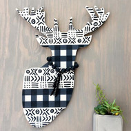 Mud Cloth Plaid Deer Head