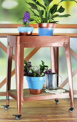 Outdoor Metallic Potting Cart