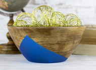 Painted Metallic Wooden Bowl