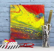 Celled Firestorm Poured Canvas Art