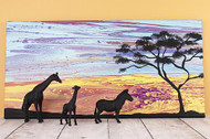 African Savanna Poured Art Silhouette