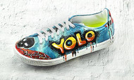 "YOLO" Hand-Painted Sneakers