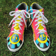 Bright Graffiti Painted Athletic Shoes