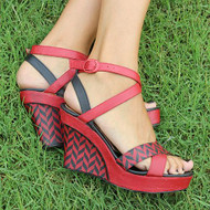 Bold Red and Black Evening Sandals