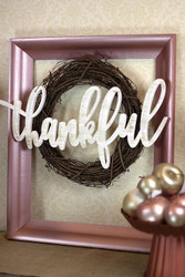 Thankful Fall Matte Metallic Framed Wreath