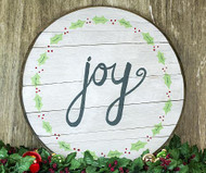 Joyful Bourbon Barrel Head Sign