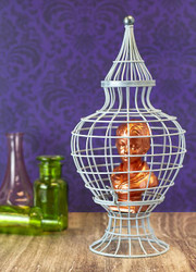 Copper and Blue Bust and Cage